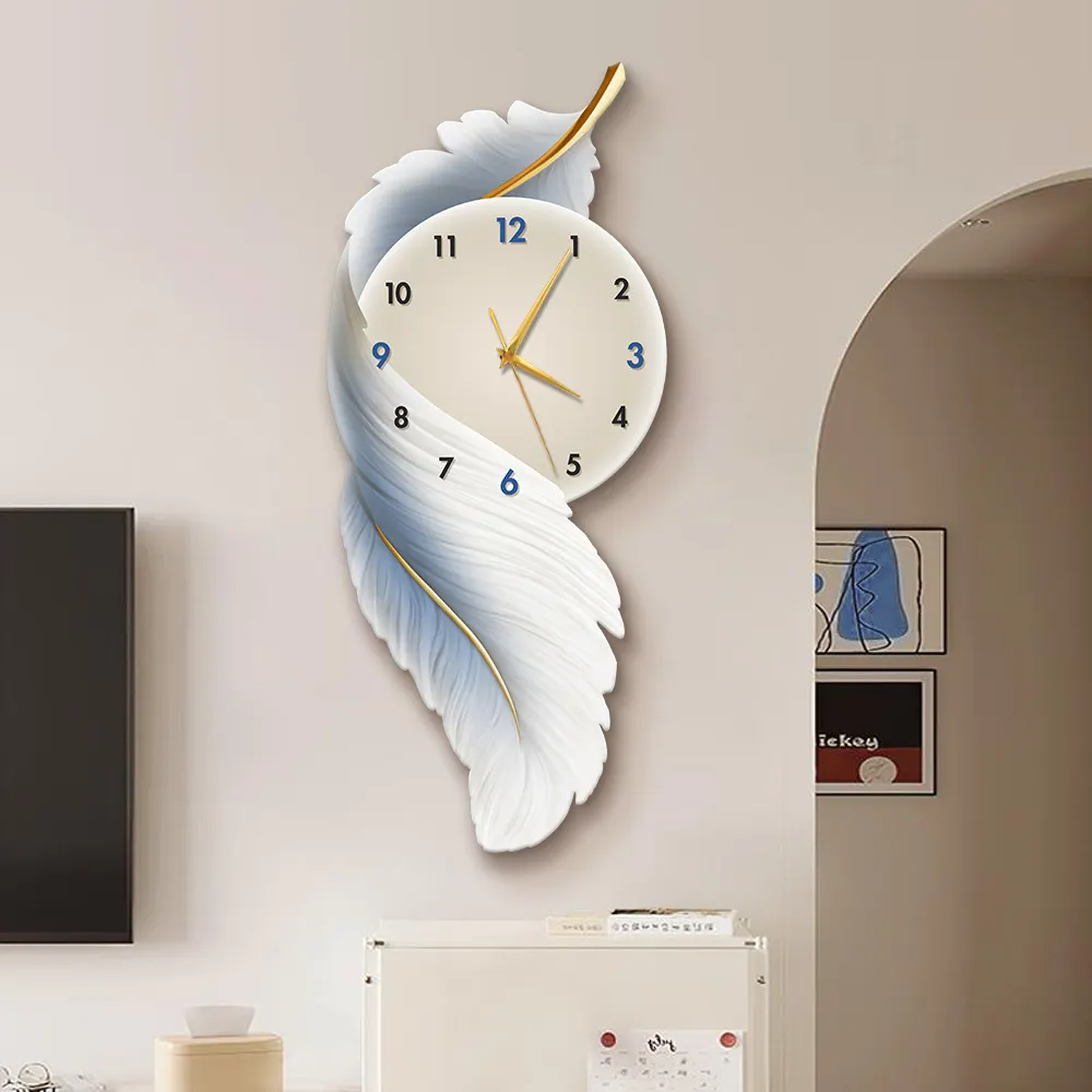 Artistic Feather Wall Clock for Luxury Spaces