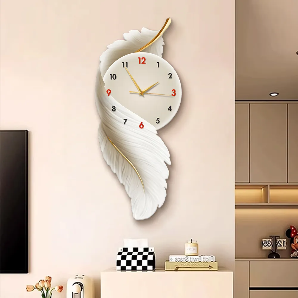 Artistic Feather Wall Clock for Luxury Spaces