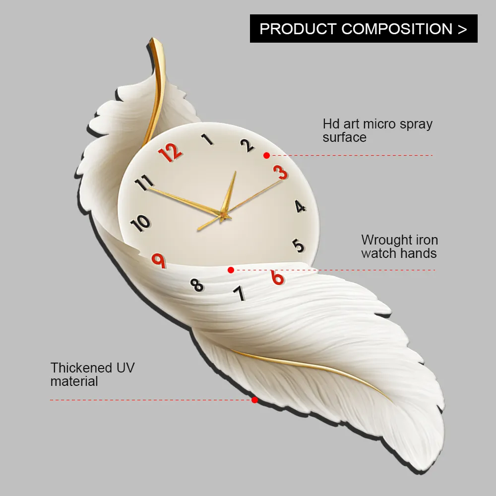 Artistic Feather Wall Clock for Luxury Spaces
