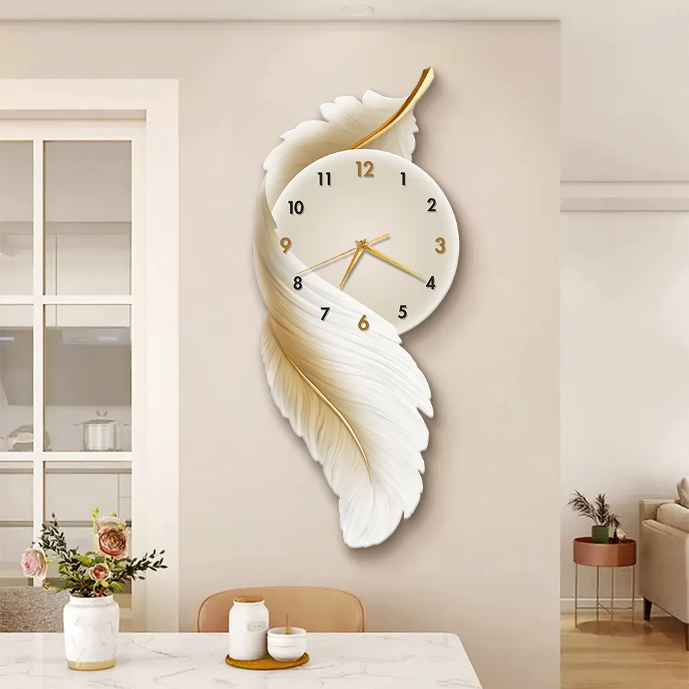 Artistic Feather Wall Clock for Luxury Spaces