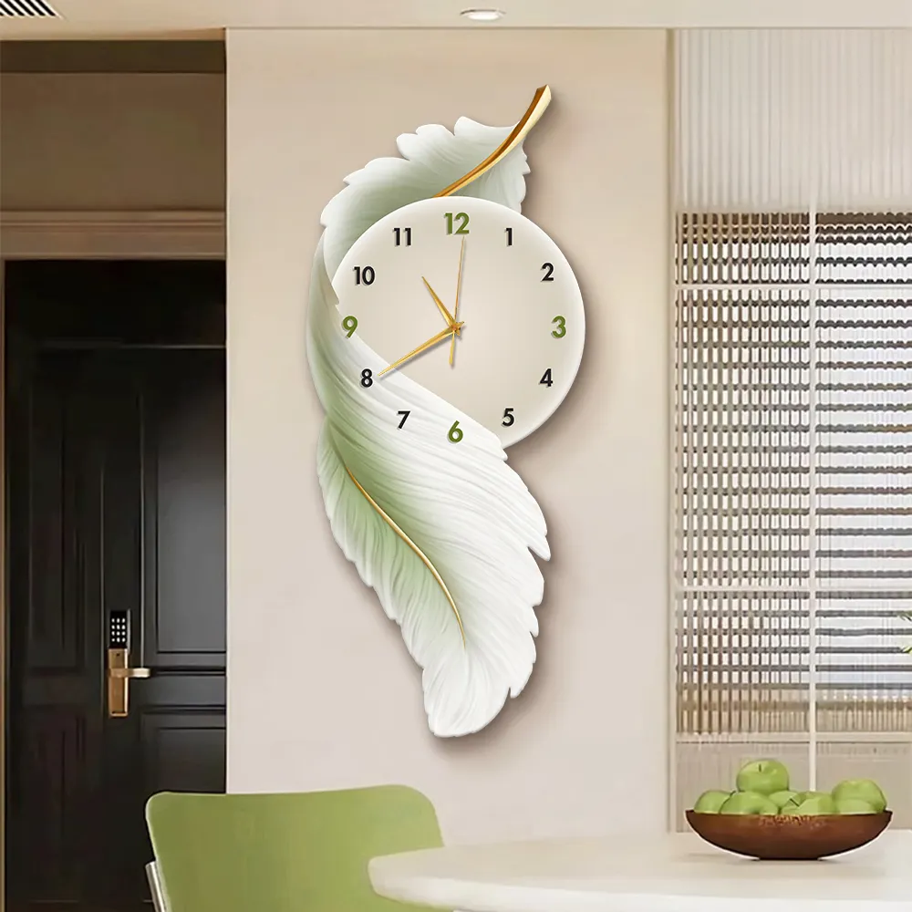 Artistic Feather Wall Clock for Luxury Spaces