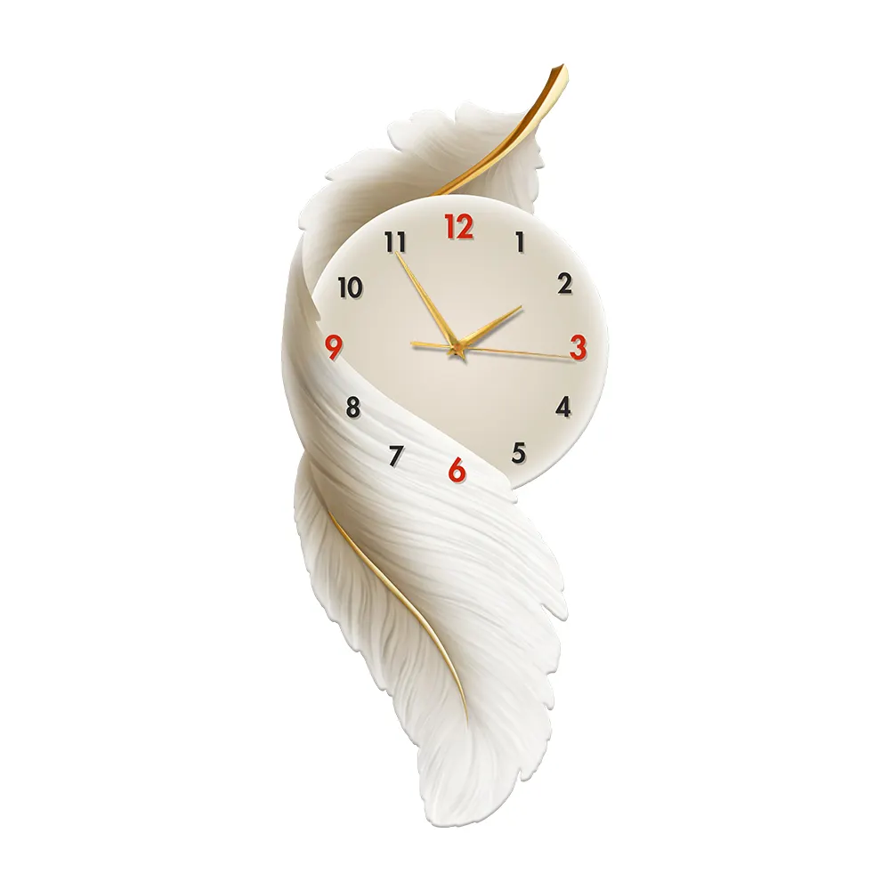 Artistic Feather Wall Clock for Luxury Spaces