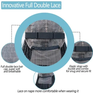 Synthetic Knotless Braided Lace Wig - Trendy Black Braids