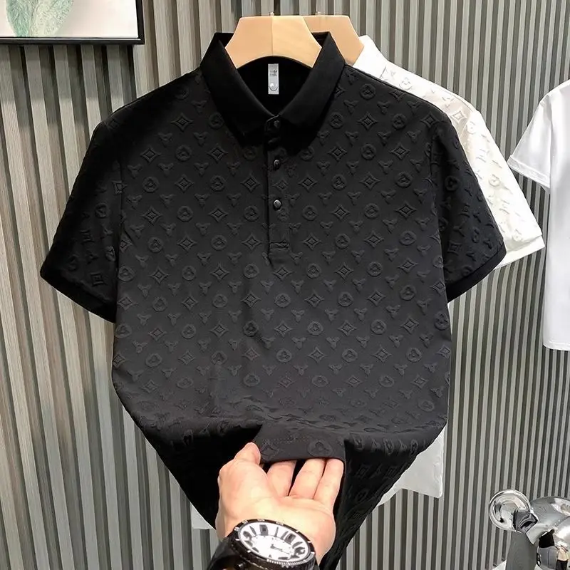 Men's Retro Jacquard Short Sleeve Polo Shirt