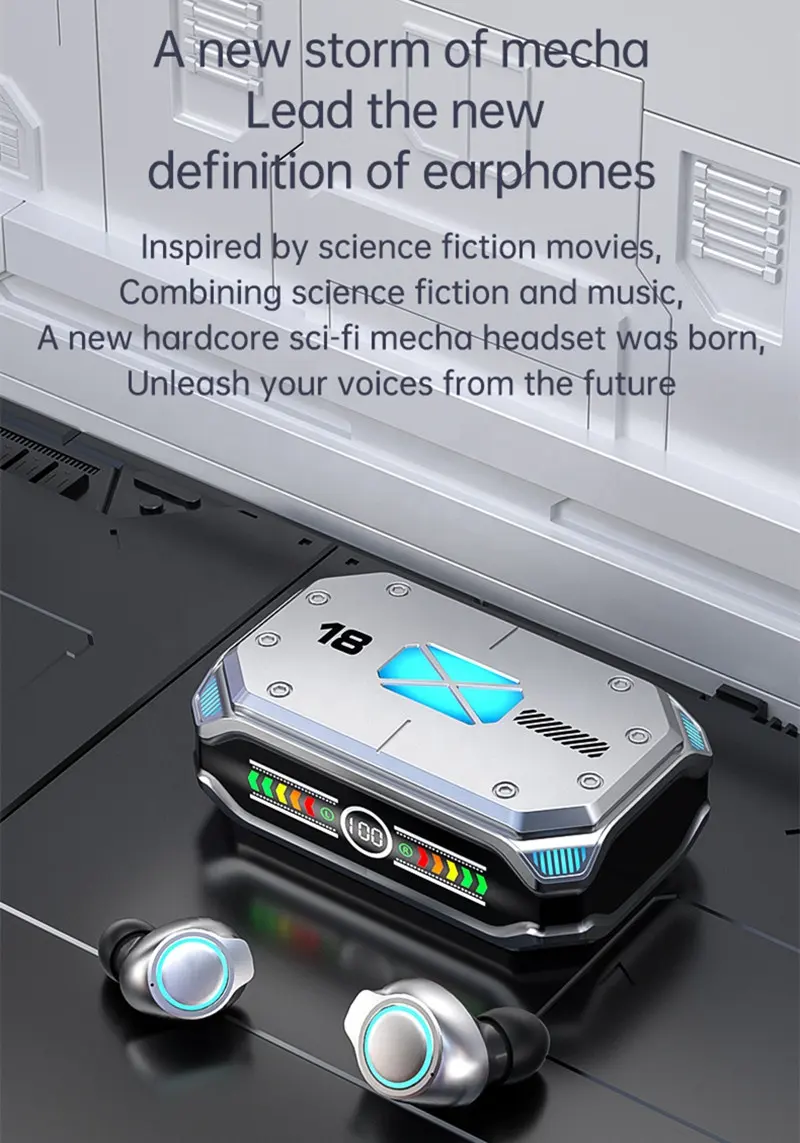 Wireless M43 TWS Gaming Earphones with Active Noise Control