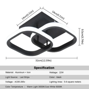 22W LED Surface-Mount Ceiling Fixture