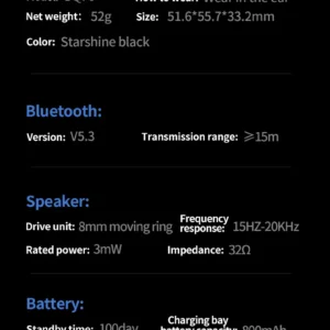 VALDUS BQ70 True Wireless Earbuds with BT5.3 and Dual Noise Cancellation