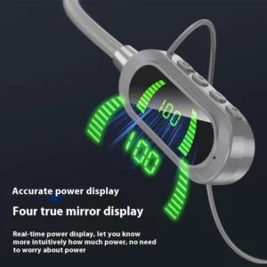 Live Stream Wireless Neckband Earphones with BT 5.3 and LED Display