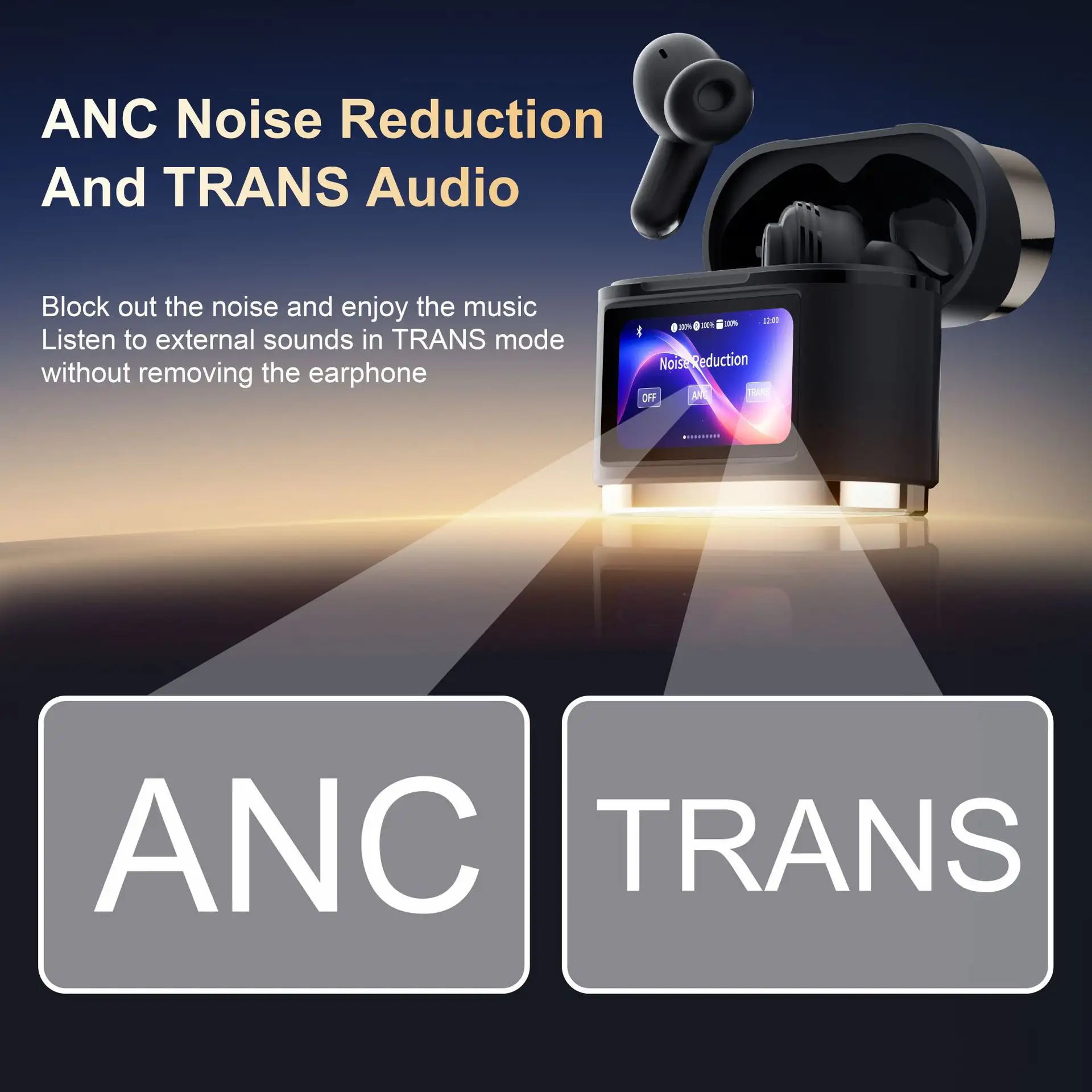Premium ANC ENC Wireless TWS Earbuds with Digital Display and Touch Control