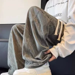 Unisex Hip-Hop Streetwear Wide-Leg Trousers