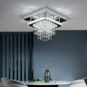 Contemporary Chrome Crystal Pendant Light