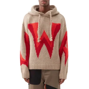 Cotton Knit Pullover with Patchwork Design for Men