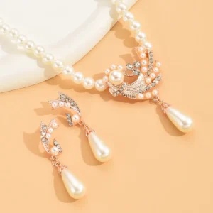 Sophisticated Bridal Pearl Necklace and Earring Collection