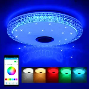 Stylish Smart RGB Ceiling Light with Remote and Music Features: