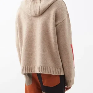 Cotton Knit Pullover with Patchwork Design for Men