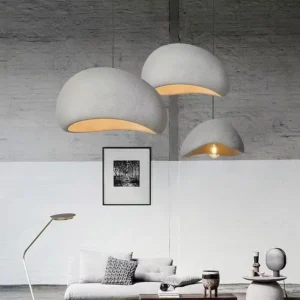 Nordic Wabi Sabi Small Oval Pendant Light – Industrial Cloud-Style Japanese Chandelier