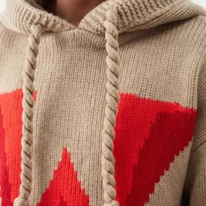 Cotton Knit Pullover with Patchwork Design for Men