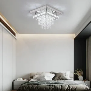 Contemporary Chrome Crystal Pendant Light