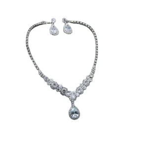 Crystal Accented Wedding Jewelry Set for Brides