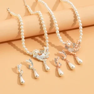 Sophisticated Bridal Pearl Necklace and Earring Collection