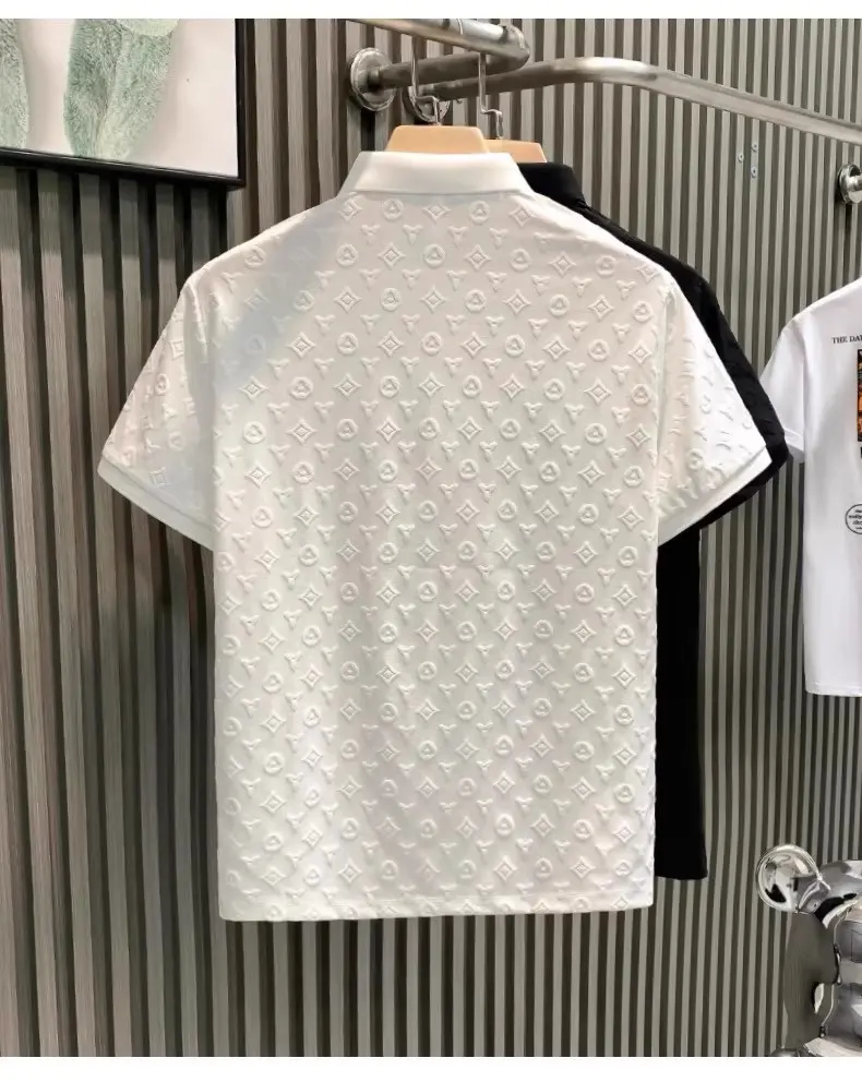 Men's Retro Jacquard Short Sleeve Polo Shirt