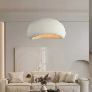 Nordic Wabi Sabi Small Oval Pendant Light – Industrial Cloud-Style Japanese Chandelier