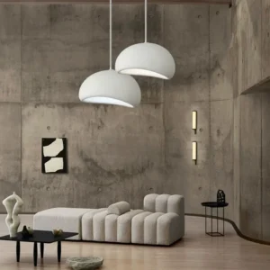 Nordic Wabi Sabi Small Oval Pendant Light – Industrial Cloud-Style Japanese Chandelier