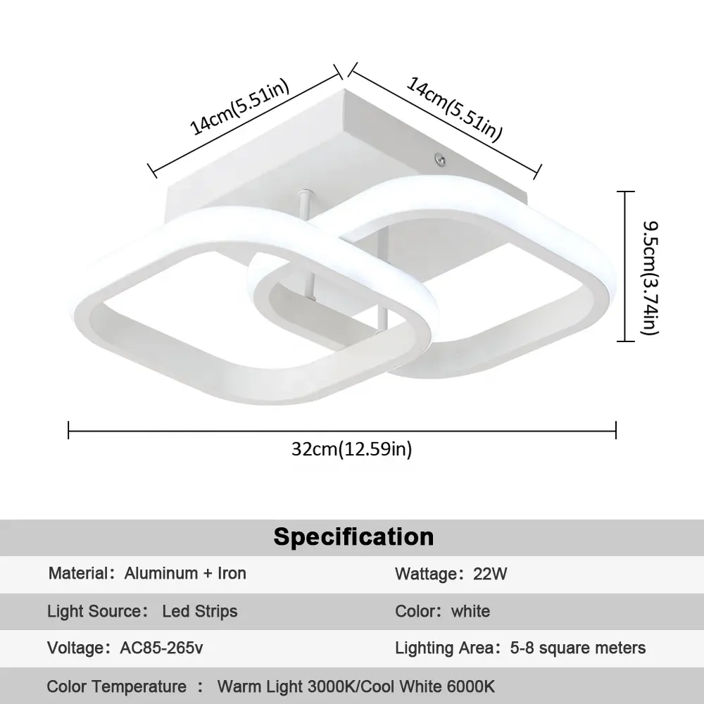 22W LED Surface-Mount Ceiling Fixture
