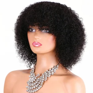 Tight Coil Afro Bob Wig with Pre-Plucked Hairline