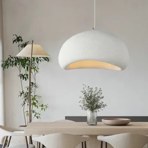 Nordic Wabi Sabi Small Oval Pendant Light – Industrial Cloud-Style Japanese Chandelier