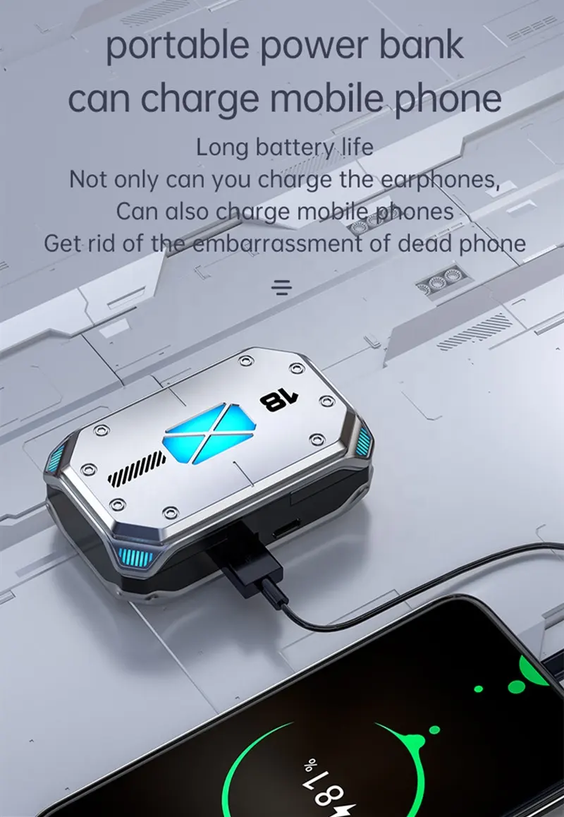 Wireless M43 TWS Gaming Earphones with Active Noise Control