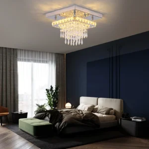 Contemporary Chrome Crystal Pendant Light