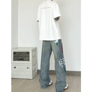 Men's Custom Cargo Baggy Jeans - High Quality Distressed Wide Leg Design