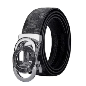 Men's Classic Genuine Cowhide Leather Belt with Automatic Alloy Buckle