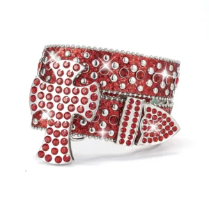 PU Leather Strap, and Eye-Catching Skull Buckle, Embellished Cowboy Rhinestone Belt for Women"