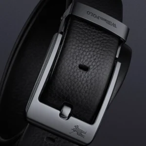 WILLIAMPOLO Versatile Youth Fashion Leather Belt with Pin Buckle