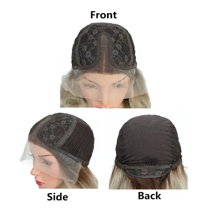 Lenaqueen 24-Inch Long Blonde Ombre Wavy Wig - Heat Resistant Synthetic Hair for Women