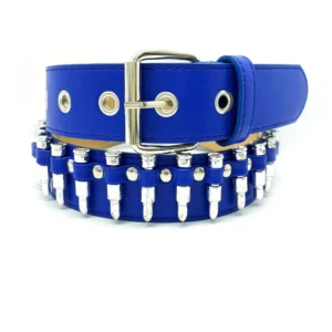 Punk-Inspired Designer Bullet PU Leather Belt for Women
