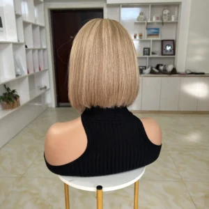 Fashionable Long Bob Lace Wig in Cool Blonde Shades