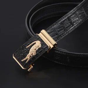 Custom Logo Automatic Genuine Cowhide Leather Belt for Men