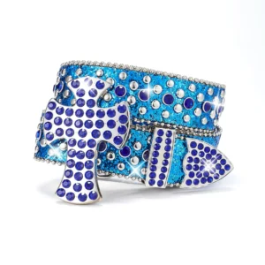 PU Leather Strap, and Eye-Catching Skull Buckle, Embellished Cowboy Rhinestone Belt for Women"