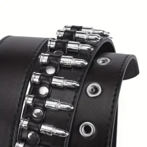 Punk-Inspired Designer Bullet PU Leather Belt for Women