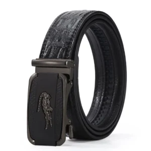 Custom Logo Automatic Genuine Cowhide Leather Belt for Men