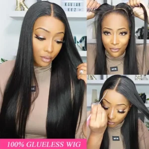 Budget-Friendly Straight Brazilian Lace Frontal Wig - No Glue Needed