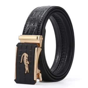 Custom Logo Automatic Genuine Cowhide Leather Belt for Men