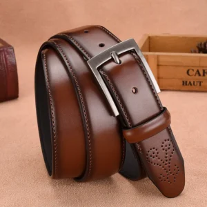 Classic Full Grain Smooth Leather Belt for Men