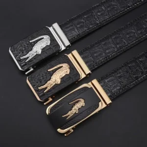 Custom Logo Automatic Genuine Cowhide Leather Belt for Men