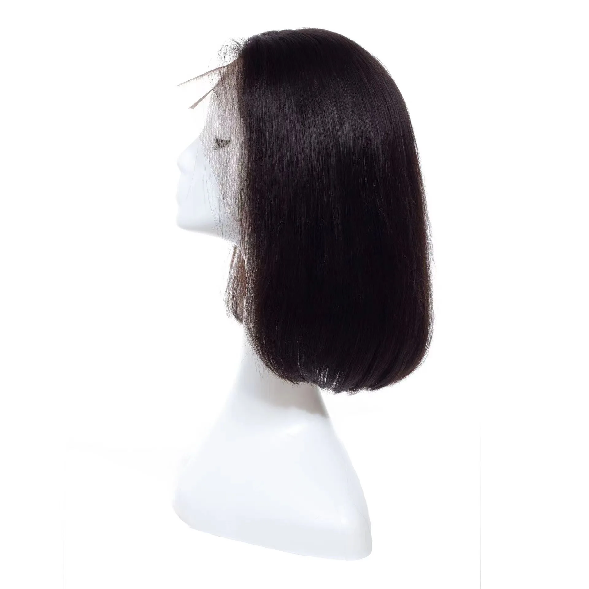 Premium Natural Black Brazilian Hair Wig - HD Lace Glueless Bone Straight Layered Style