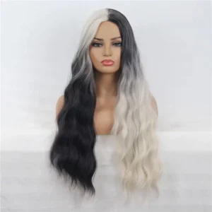 Black & White Glamour Heat-Resistant Wig