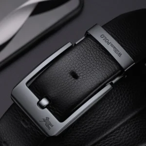 WILLIAMPOLO Versatile Youth Fashion Leather Belt with Pin Buckle